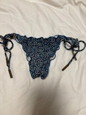 Sofia Blue Floral Tie-Side Bikini Bottom S